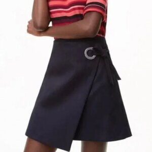Loft Suede Tie Waist Wrap Mini Skirt